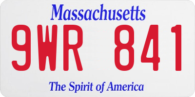 MA license plate 9WR841
