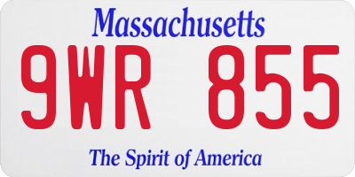 MA license plate 9WR855