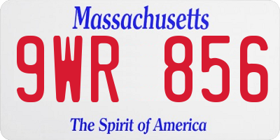 MA license plate 9WR856