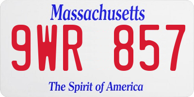 MA license plate 9WR857