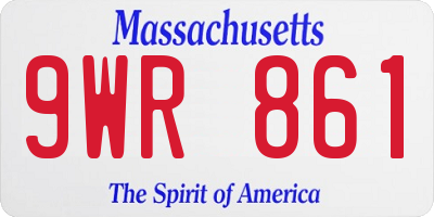 MA license plate 9WR861