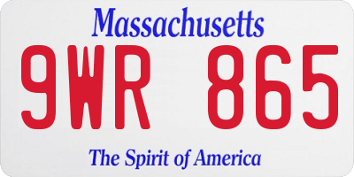 MA license plate 9WR865