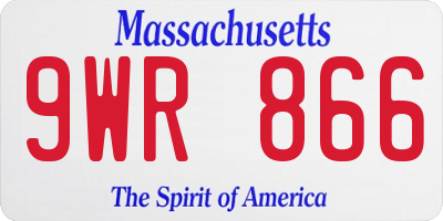 MA license plate 9WR866