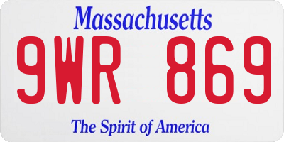 MA license plate 9WR869