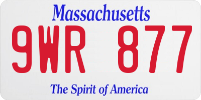 MA license plate 9WR877