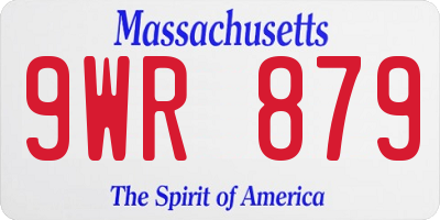 MA license plate 9WR879