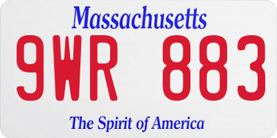 MA license plate 9WR883