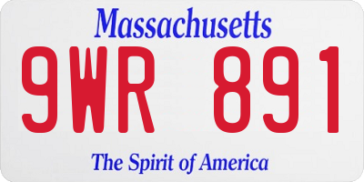 MA license plate 9WR891