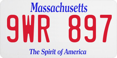 MA license plate 9WR897