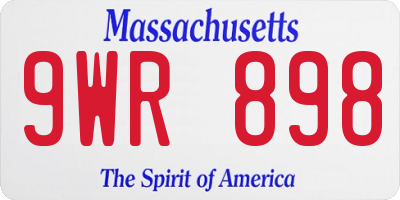 MA license plate 9WR898