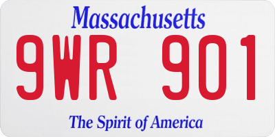 MA license plate 9WR901