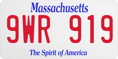 MA license plate 9WR919