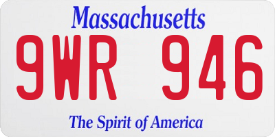 MA license plate 9WR946