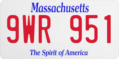 MA license plate 9WR951