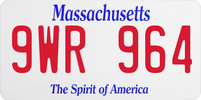 MA license plate 9WR964