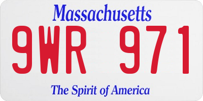 MA license plate 9WR971