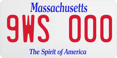 MA license plate 9WS000