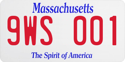 MA license plate 9WS001
