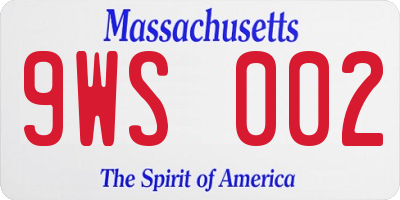 MA license plate 9WS002