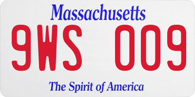 MA license plate 9WS009