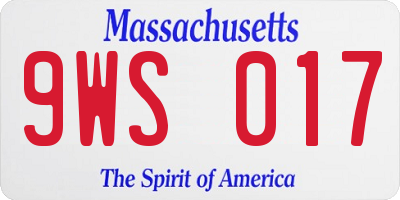 MA license plate 9WS017