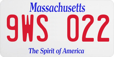 MA license plate 9WS022