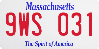 MA license plate 9WS031