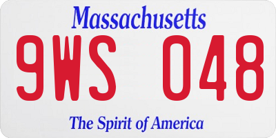 MA license plate 9WS048