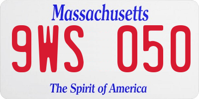 MA license plate 9WS050
