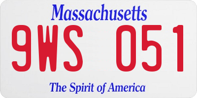 MA license plate 9WS051