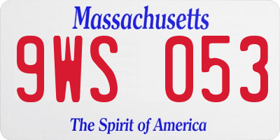 MA license plate 9WS053