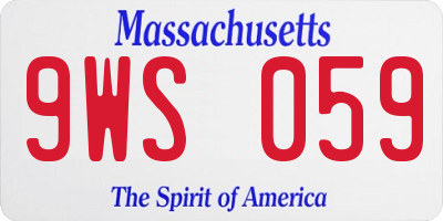 MA license plate 9WS059