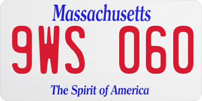 MA license plate 9WS060
