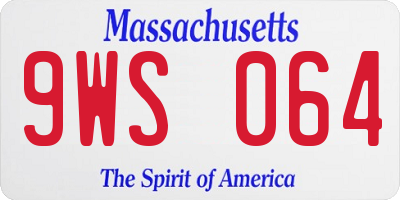MA license plate 9WS064
