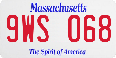 MA license plate 9WS068
