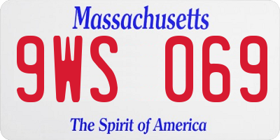 MA license plate 9WS069