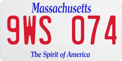 MA license plate 9WS074