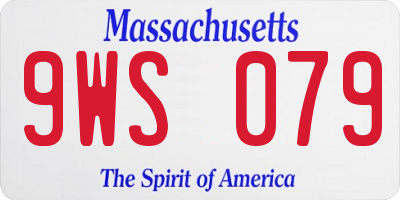 MA license plate 9WS079
