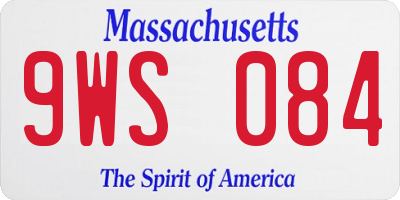 MA license plate 9WS084