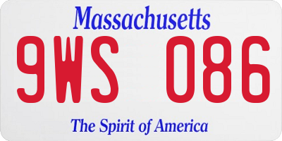 MA license plate 9WS086