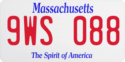MA license plate 9WS088