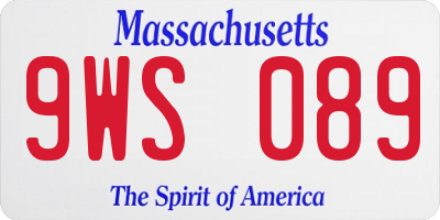 MA license plate 9WS089