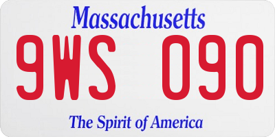 MA license plate 9WS090