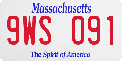 MA license plate 9WS091