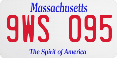 MA license plate 9WS095
