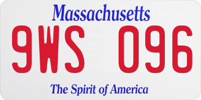 MA license plate 9WS096