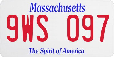 MA license plate 9WS097
