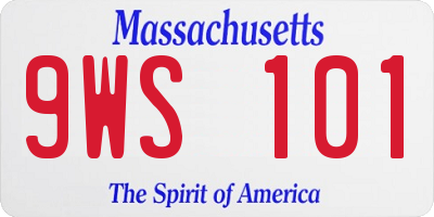 MA license plate 9WS101