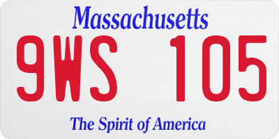 MA license plate 9WS105