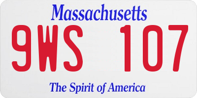 MA license plate 9WS107
